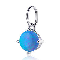 Срібна підвіска куля з блакитним опалом