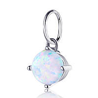 Срібна підвіска куля з білим опалом