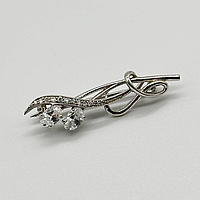 Срібна брошка з фіанітами