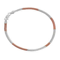 Срібний браслет в позолоті, плоска стрічка (824А), Розмір 18 см x 0,25 см, Вага: 3.2 г