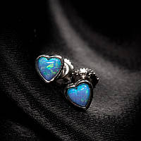 Срібні сережки пусет вкрутка з опалом