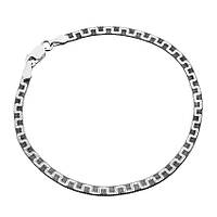 Срібний браслет, плоска стрічка (041В), Розмір 19 см x 0,3 см, Вага: 3.1 г