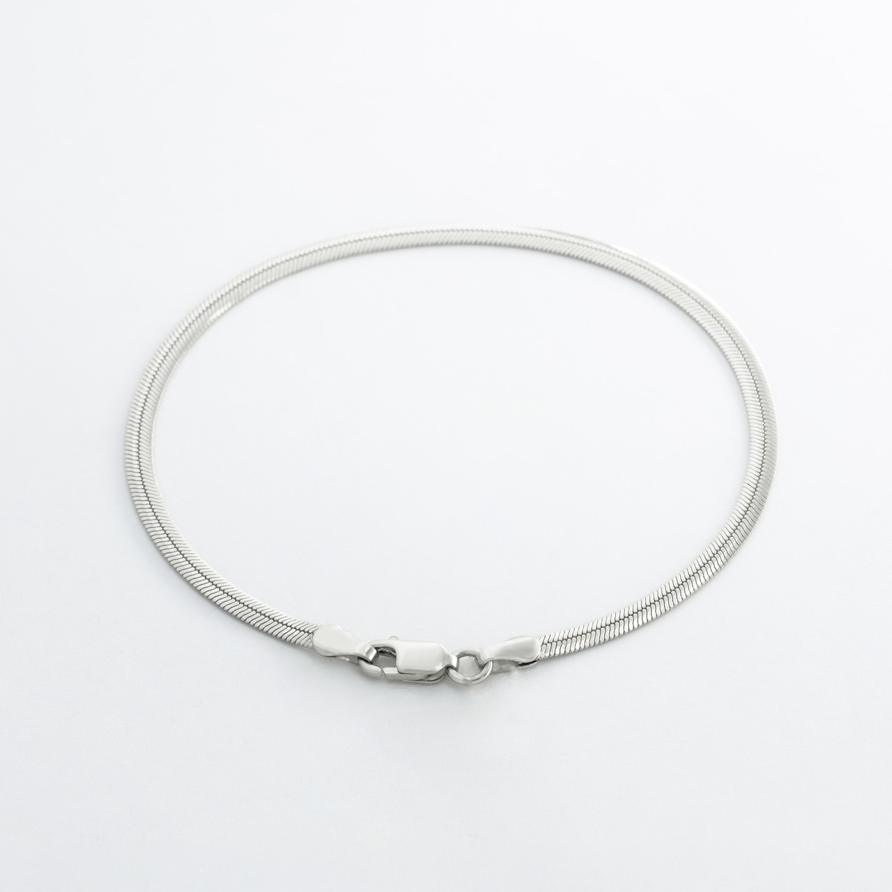 Срібний браслет, плетіння плоска стрічка, Розмір 17 см x 0,25 см, Вага: 3.1 г