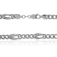 Срібний ланцюжок, тигрове око 3+1 (830Р), Розмір 50 см x 0,4 см, Вага: 7.0 г