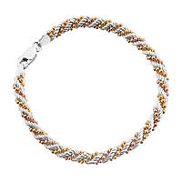 Срібний браслет в позолоті, джгут з намистинами (203Б), Розмір 20 см x 0,45 см, Вага: 7.5 г