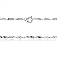 Ланцюжок срібний сінгапур з намистинами, Розмір 45 см x 0,2 см, Вага: 4.0 г