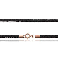 Шнурок із поліуретану зі срібною застібкою у позолоті