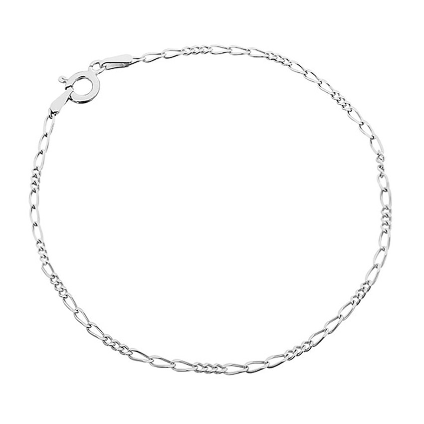 Срібний браслет, фігаро (картьє) 3+3 (127Р), Розмір 19 см x 0,2 см, Вага: 1.2 г