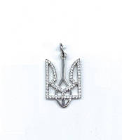 Срібна підвіска з фіанітами герб