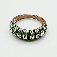 Срібна каблучка з фіанітами, Розмір 17,0, Вага: 3.5 г