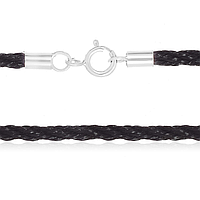 Шнурок из хлопка зі срібною застібкою