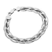 Срібний браслет, коса (819Г), Розмір 20 см x 0,9 см, Вага: 9.4 г