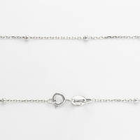 Срібний ланцюжок якір з намистинами, Розмір 35 см x 0,1 см, Вага: 1.2 г