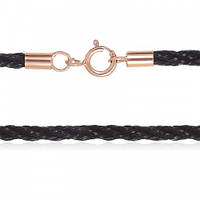 Ювелірний шнурок з бавовни з позолоченими застібками, Розмір 45 см x 0,1 см, Вага: 0.9 г