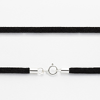 Ювелірний шнурок оксамитовий зі срібною застібкою, Розмір 35 см x 0,2 см, Вага: 0.8 г