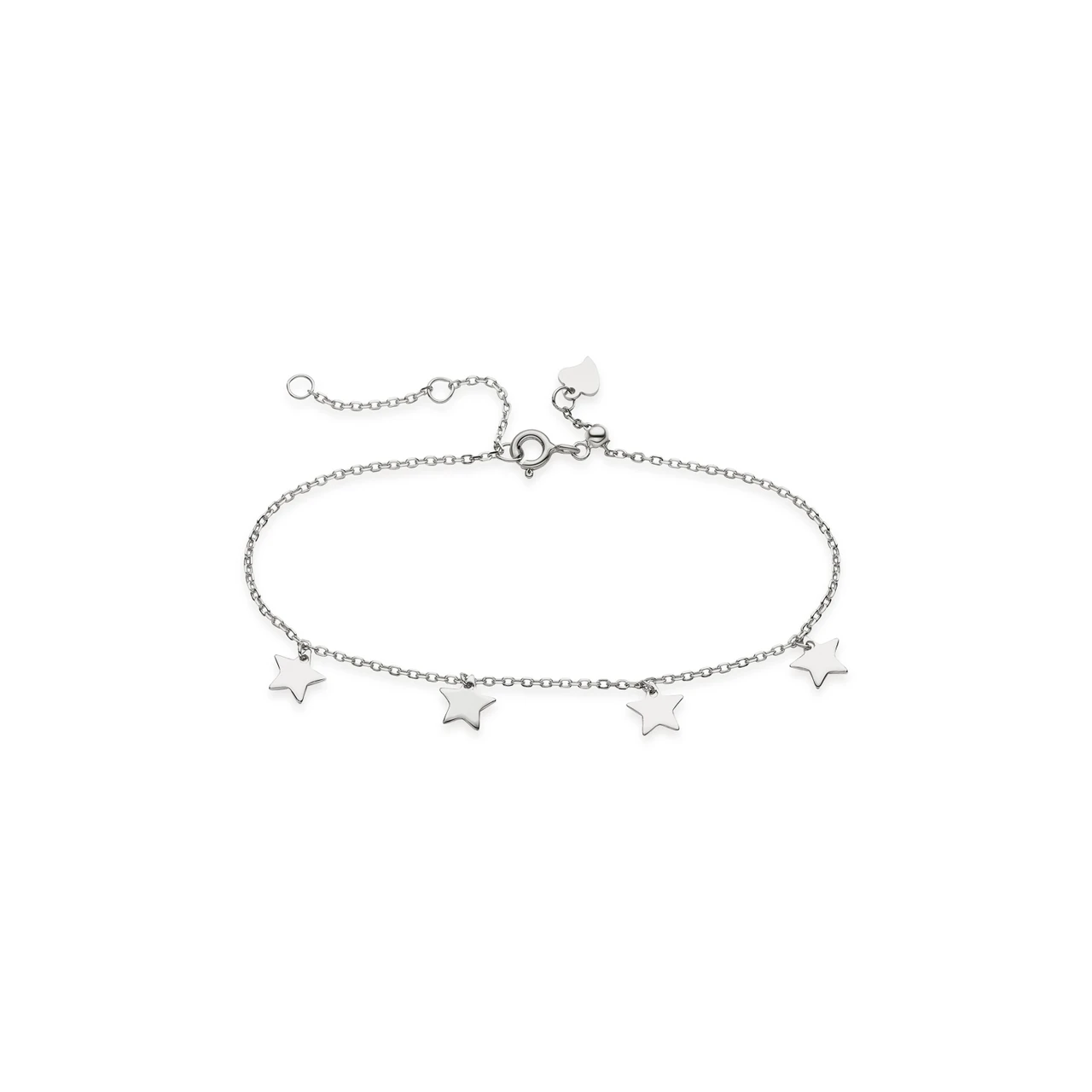 Срібний браслет зірки, Розмір 21 см x 0,12 см, Вага: 1.4 г