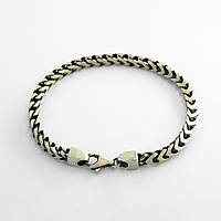 Срібний браслет чоловічий, бісмарк квадратний (827), Розмір 21 см x 0,5 см, Вага: 21.4 г