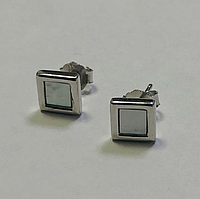 Срібні сережки зі вставкою перламутр