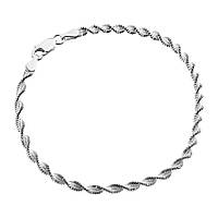 Срібний браслет, магія твіст (ребека) (852В), Розмір 19 см x 0,35 см, Вага: 3.1 г