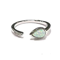 Срібна каблучка зі вставкою опал/фіаніт, Розмір 15,0, Вага: 1.5 г