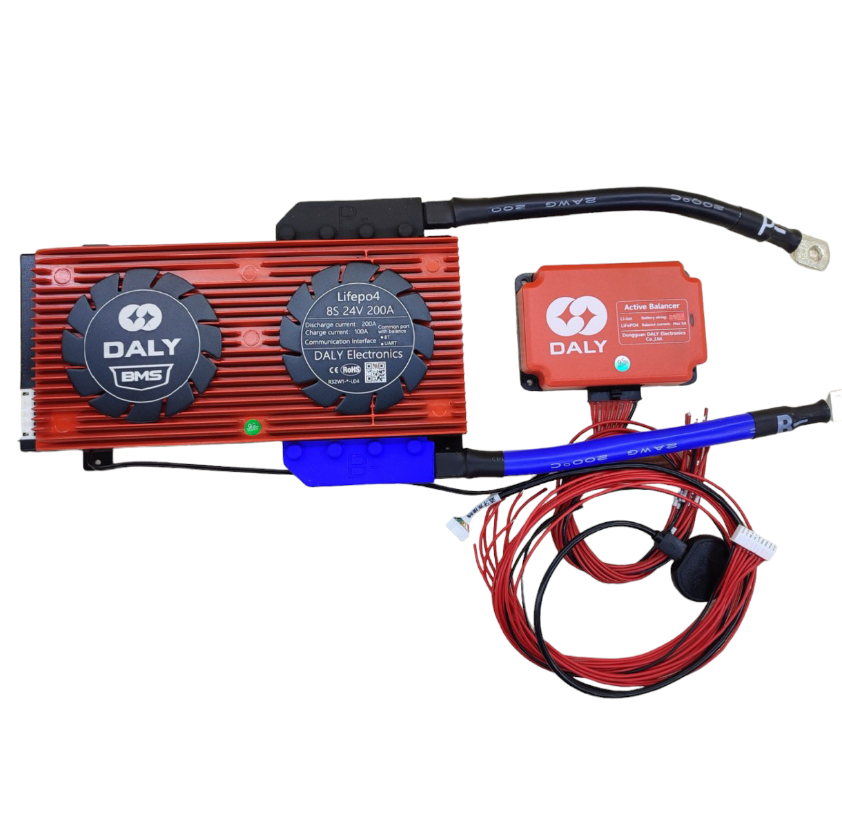 Smart BMS контролер Daly LiFePO4 8S 24 вольти 200A з Bluetooth і активним балансиром 5 А, фото 1