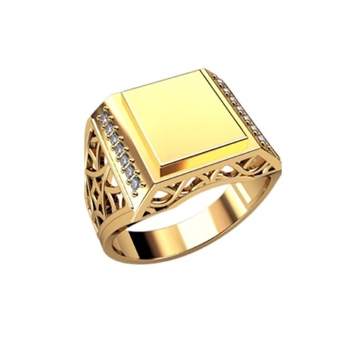 Срібна каблучка з фіанітами, Розмір 17,4, Вага: 5.5 г