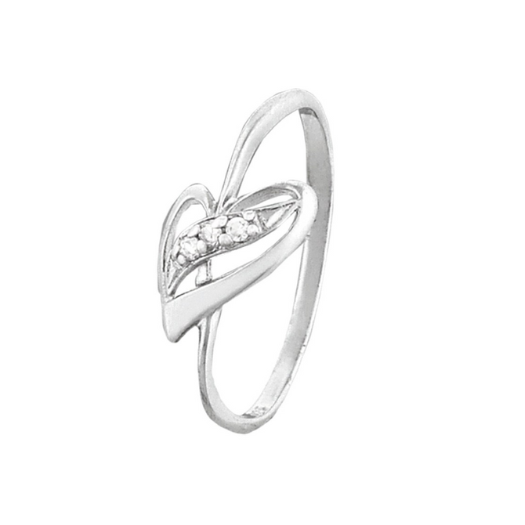 Срібна каблучка з фіанітами, Розмір 17,0, Вага: 0.9 г