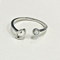 Срібна каблучка Літера "О" з опалом, Розмір 16,0, Вага: 1.3 г