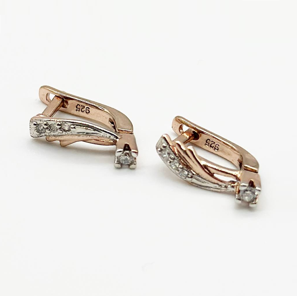 Срібні сережки з фіанітами