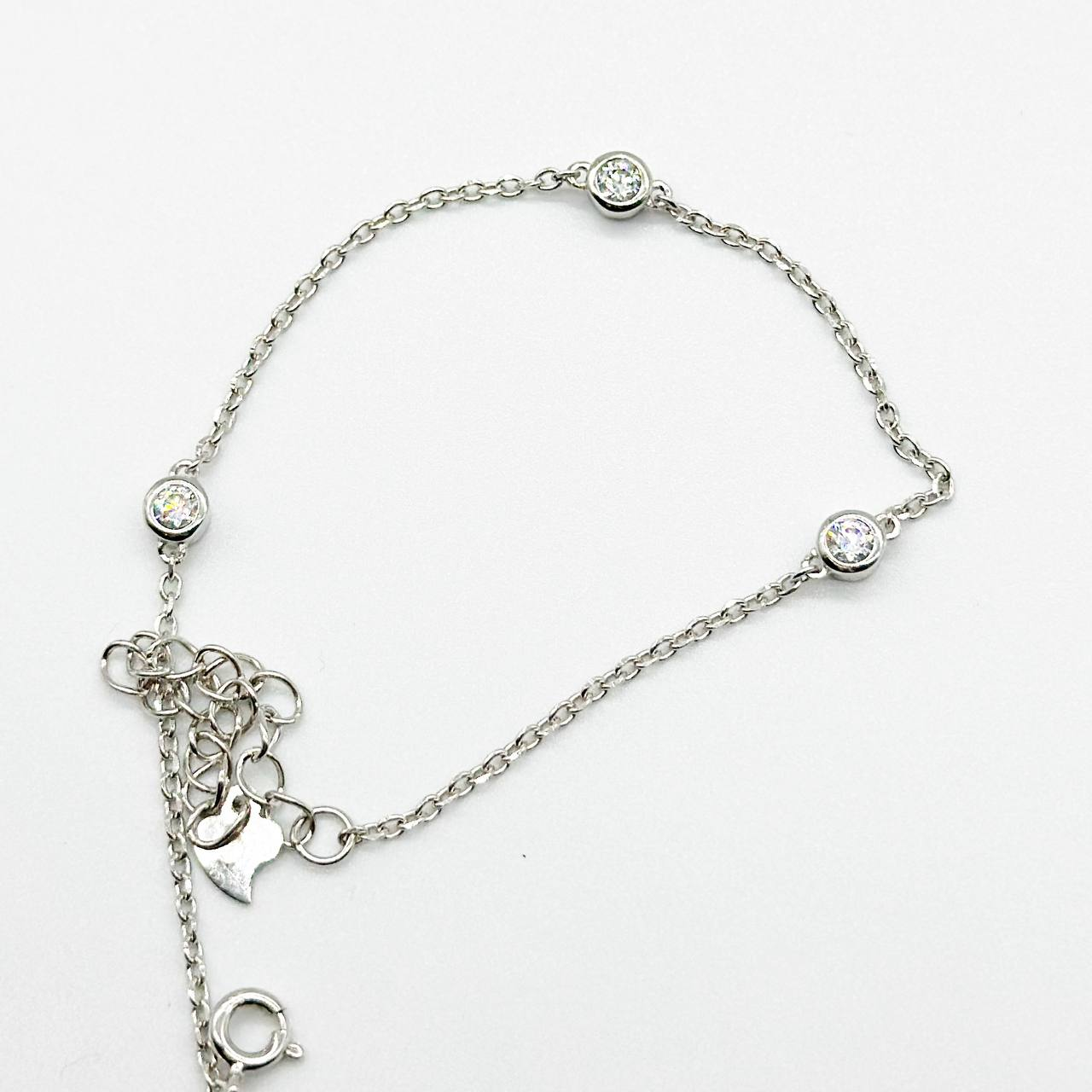 Срібний браслет зі вставкою Swarovski Zirconia