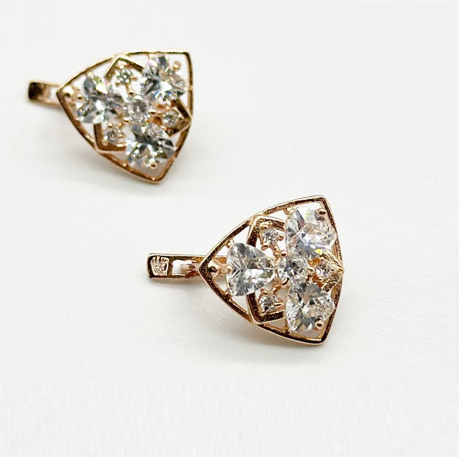 Срібні сережки з фіанітами