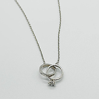 Срібне кольє зі вставкою Swarovski Zirconia