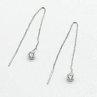 Срібні сережки зі вставкою Swarovski Zirconia