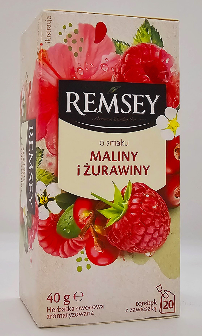 Чай фруктовий "Remsey" малина та журавлина 20 пакетиків
