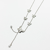 Срібне кольє зі вставкою Swarovski Zirconia