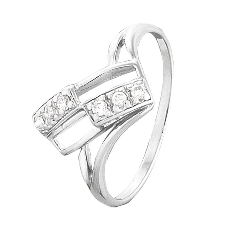 Срібна каблучка зі вставкою фіаніт, Розмір 16,5, Вага: 2.1 г