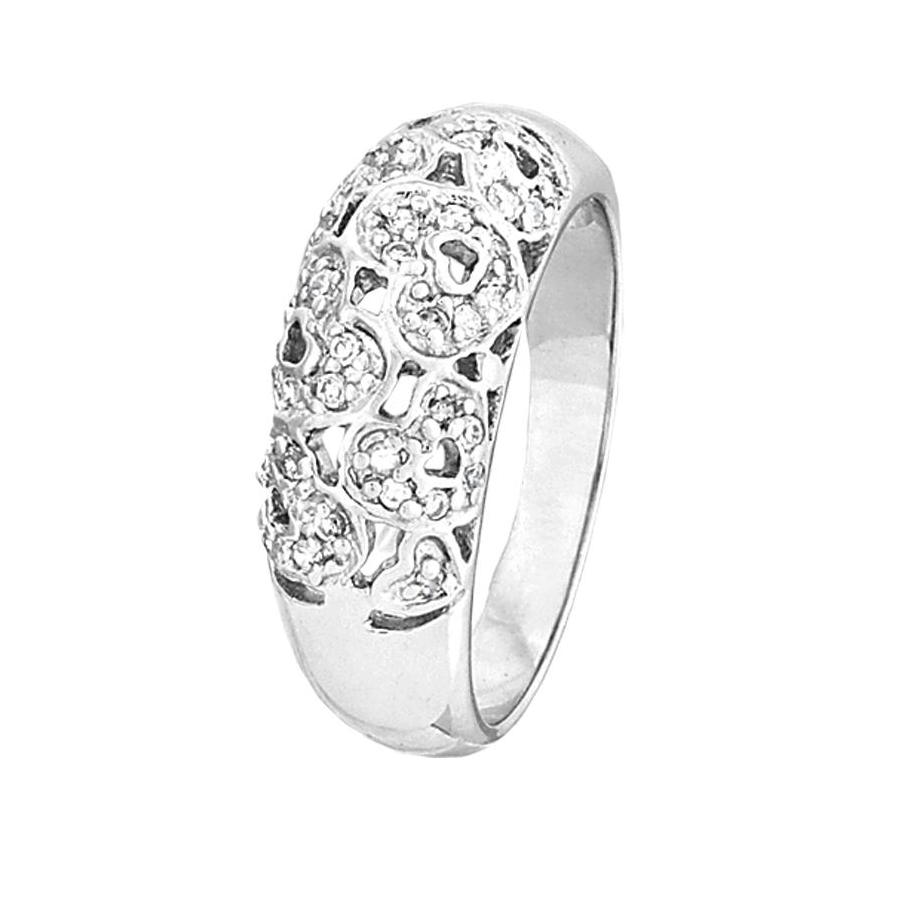 Срібна каблучка зі вставкою фіаніт, Розмір 17,0, Вага: 4.9 г