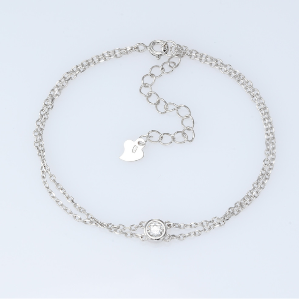 Срібний браслет зі вставкою Swarovski Zirconia