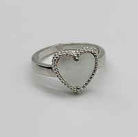 Срібна каблучка в стилі "Van Cleef та Arpels" зі вставкою перламутр, Розмір 15,5, Вага: 3.2 г