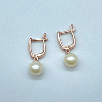 Срібні сережки з перлами