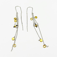 Срібні сережки в стилі "Gucci" зі вставкою емаль