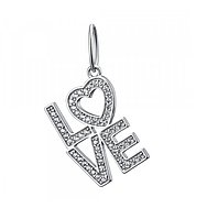 Срібна підвіска в стилі "Tiffany" з фіанітами