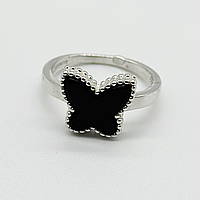 Срібна каблучка в стилі "Van Cleef  та  Arpels" з оніксом, Розмір 15,5, Вага: 3.0 г