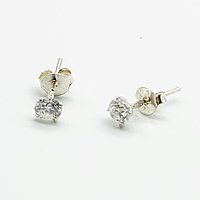 Срібні сережки пусети зі вставкою фіаніт