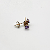 Срібні сережки пусети позолочені зі вставкою фіаніт