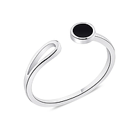 Срібна каблучка з оніксом, Розмір 17,0, Вага: 1.1 г