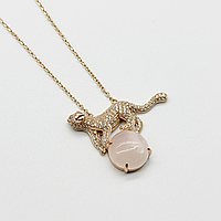 Срібне кольє, кварц/фіаніт