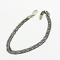 Срібний браслет, плетіння потрійний ромб