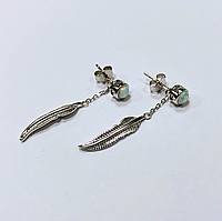 Срібні сережки з опалом