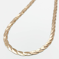 Срібний ланцюжок позолочений, плетіння Коса, Розмір 45 см x 0,7 см, Вага: 16.2 г